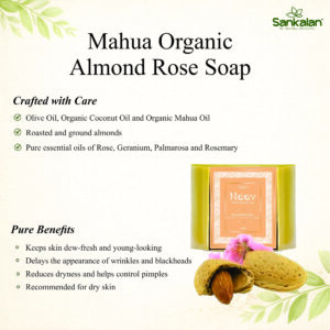 Mahua Organic Almond Rose Soap 100g